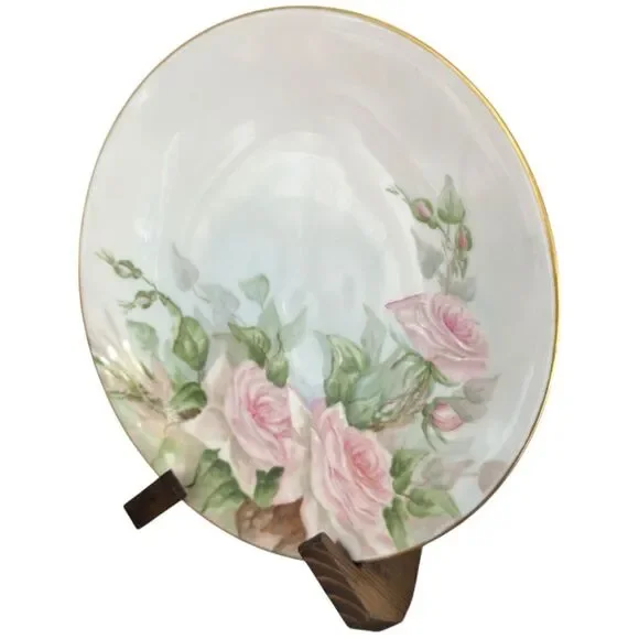 T&V Limoges Vintage Floral Flower Pink Roses Decorative Plate.